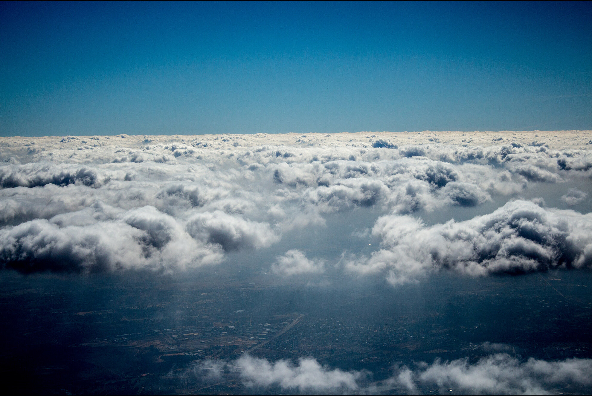 Above the clouds over the Atlantic seaboard